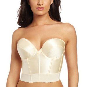 Dominique Ivory Noemi Strapless Lowback Longline Corset Bra Size 34A